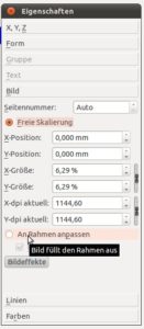 Abbildung 6: Mit einem Mausklick passen Sie das Bild an den vorgegebenen Rahmen an.