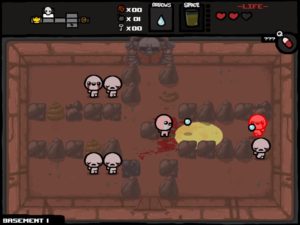 Abbildung 7: The Binding of Isaac: Erst wenn man in einem recht blutigen Kampf alle Gegner im Raum erledigt hat, darf ihn wieder verlassen.