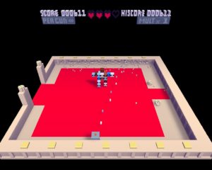 Abbildung 8: Voxatron: Diese Figur zerlegt sich nach erfolgreichem Beschuss in viele kleine fiese Angreifer.