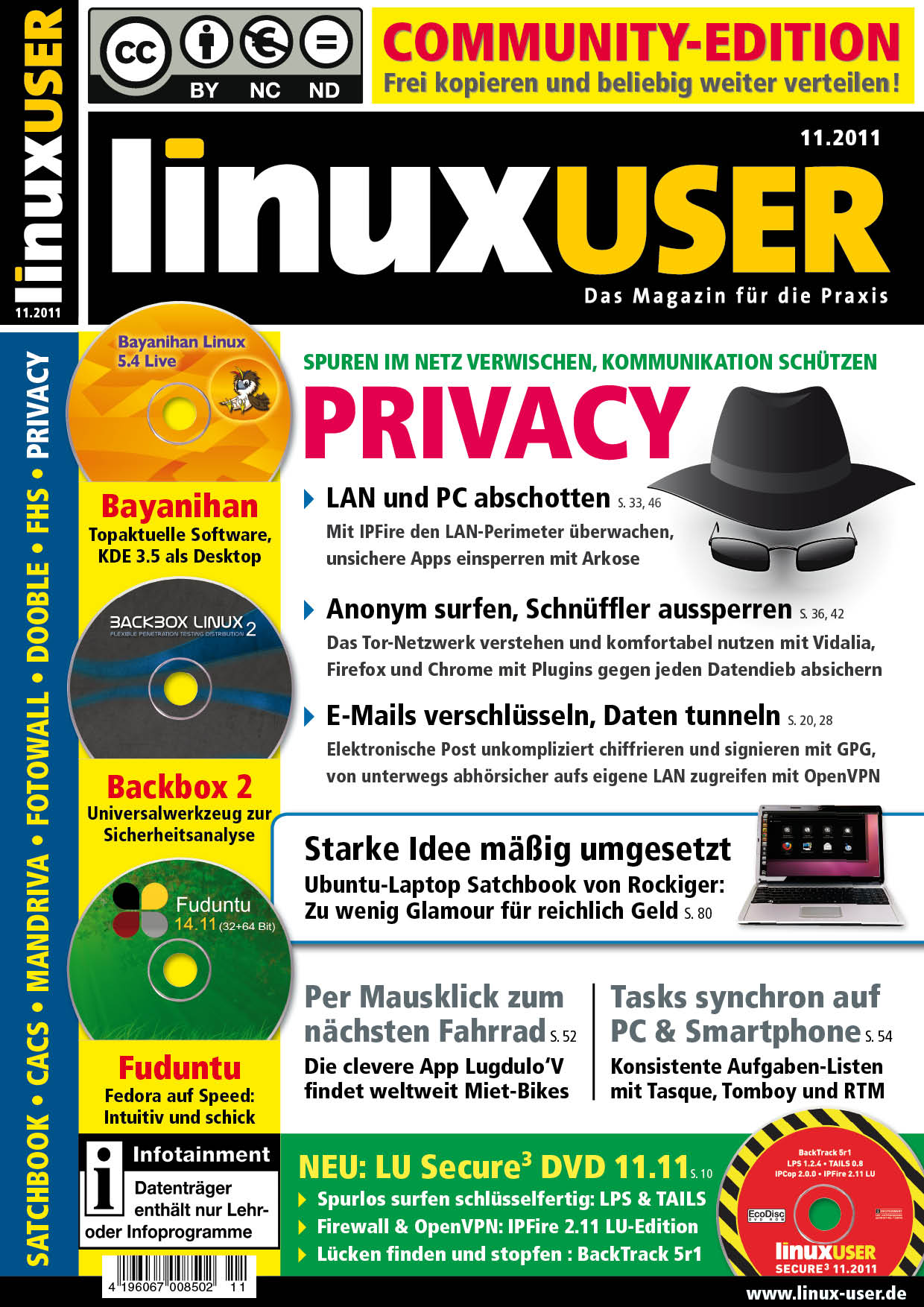 Heftcover LinuxUser Community Edition 11/2011
