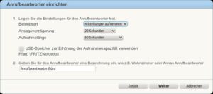 Jede Fritzbox bringt auch einen internen digitalen Anrufbeantworter mit.