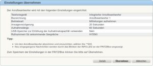 Das Konfigurieren des Anrufbeantworters erfolgt komfortabel im Webinterface.