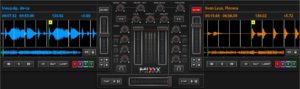 Abbildung 9: Mixxx übernimmt die automatische Synchronisation der beiden Decks. Achten Sie dabei auf ähnliche BPM-Werte. Dann verwenden Sie die Schaltfläche <code srcset=