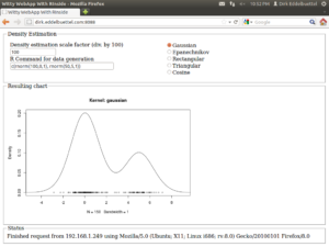 Das Web Toolkit Wt und die C++-Bibliothek RInside bringen ein Beispiel aus dem freien Statistikpaket R ins Web.