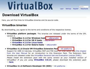 Abbildung 1: Von der VirtualBox-Download-Seite benötigen Sie zwei Pakete: eines speziell für Windows und ein generisches Erweiterungspaket für alle Betriebssysteme.