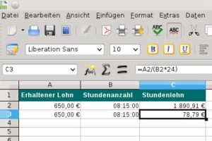 Abbildung 1: Wer wäre nicht glücklich über einen Stundenlohn von fast 2000 Euro. Leider passieren solche Rechenfehler viel zu selten.