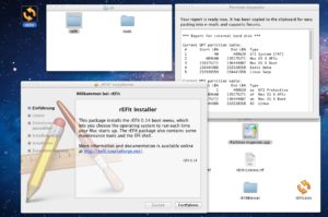 Abbildung 1: Der EFI-Bootmanager Refit lässt sich unter Mac OS mit wenigen Mausklicks installieren.
