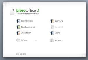 Abbildung 12: LibreOffice ist die Bürosoftware unter OpenSuse und Kubuntu. Sie besteht aus verschiedenen Komponenten.