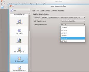 Abbildung 19: Aktuell ist Nero Linux 4 das einzige Brennprogramm unter Linux, das Blu-ray-Medien mit dem Universal Disk Format 2.50 oder 2.60 brennt.