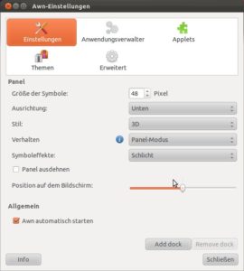 Abbildung 2: Über die entsprechende Option in der Konfiguration von AWN sorgen Sie für einen automatischen Start der Software.