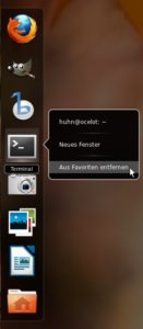 Abbildung 2: Das Dash erlaubt über Favoriten Zugriff auf die Lieblingsprogramme und laufende Anwendungen.