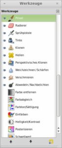 Abbildung 2: Der Werkzeugdialog zeigt die Werkzeuge, die Sie für die Anzeige im Werkzeugkasten aktivieren und dadurch schnell ansteuern können.