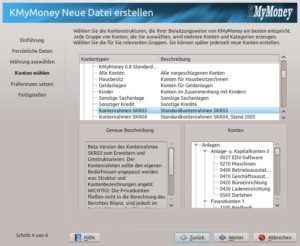 Abbildung 2: KMyMoney bringt professionelle Kontenrahmen mit.