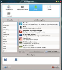 Abbildung 3: Bei Bedarf erweitern Sie AWN durch Applets.