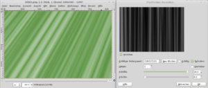 Abbildung 3: Eine einfache Möglichkeit, einen Streifenhintergrund mit Gimp zu erzeugen, bietet der Filter "Plastisches Rauschen".