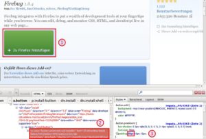 Abbildung 3: Mit der beliebten Firefox-Erweiterung Firebug manipulieren Sie in Echtzeit die Elemente einer Webseite. Das hilft Webentwicklern beim Testen.