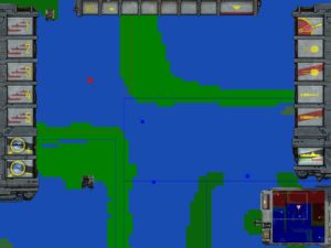 Abbildung 3: Zoomt man mit dem Mausrad ganz aus dem Geschehen heraus, zeigt das Spiel jedes Schiff nur noch als Punkt.