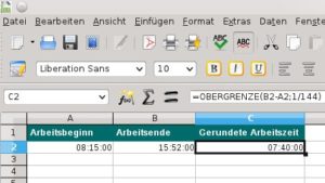Abbildung 4: Für das Aufrunden und Abrunden von Werten verwenden Sie zum Beispiel die Funktionen OBERGRENZE() und UNTERGRENZE().