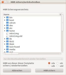 Abbildung 4: Mit Qt4-Fsarchiver sichern Sie im Handumdrehen die MBRs aller Festplatten im Rechner.