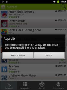 Abbildung 4: Da dem Coby-Tablet die Google-Tools fehlen, besitzt es auch keinen Market. Das soll die <code srcset=