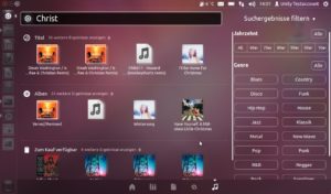 Abbildung 5: Der aktuelle Unity-Desktop bringt eine neue Musiklinse mit, die zum Filtern die Banshee-Datenbank verwendet.