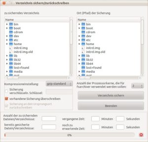 Abbildung 5: Neben dem Sichern von MBR und Partitionen beherrscht Qt4-Fsarchiver auch das ganz normale verzeichnisbasierte Backup.