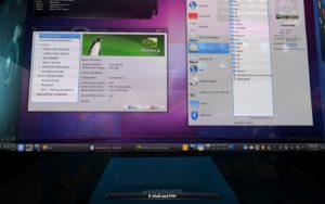 Abbildung 5: Kubuntu mit KDE 4 SC läuft auch mit maximalen GL-Effekten, sechs virtuellen Arbeitsflächen und 3D-Desktop-Hexaeder auf dem Mac Mini absolut stabil.