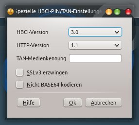 Abbildung 7: Die Default-Einstellung des HBCI-Assistenten von AqBanking (3.0) funktioniert mit vielen Danken jedoch nicht, die noch HBCI 2.2 verwenden.