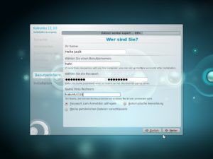 Abbildung 7: Beim Einrichten des ersten Benutzerzugangs entscheiden Sie unter anderem, ob der Log-in-Manager nach dem Booten Ihr Kennwort verlangt oder nicht.
