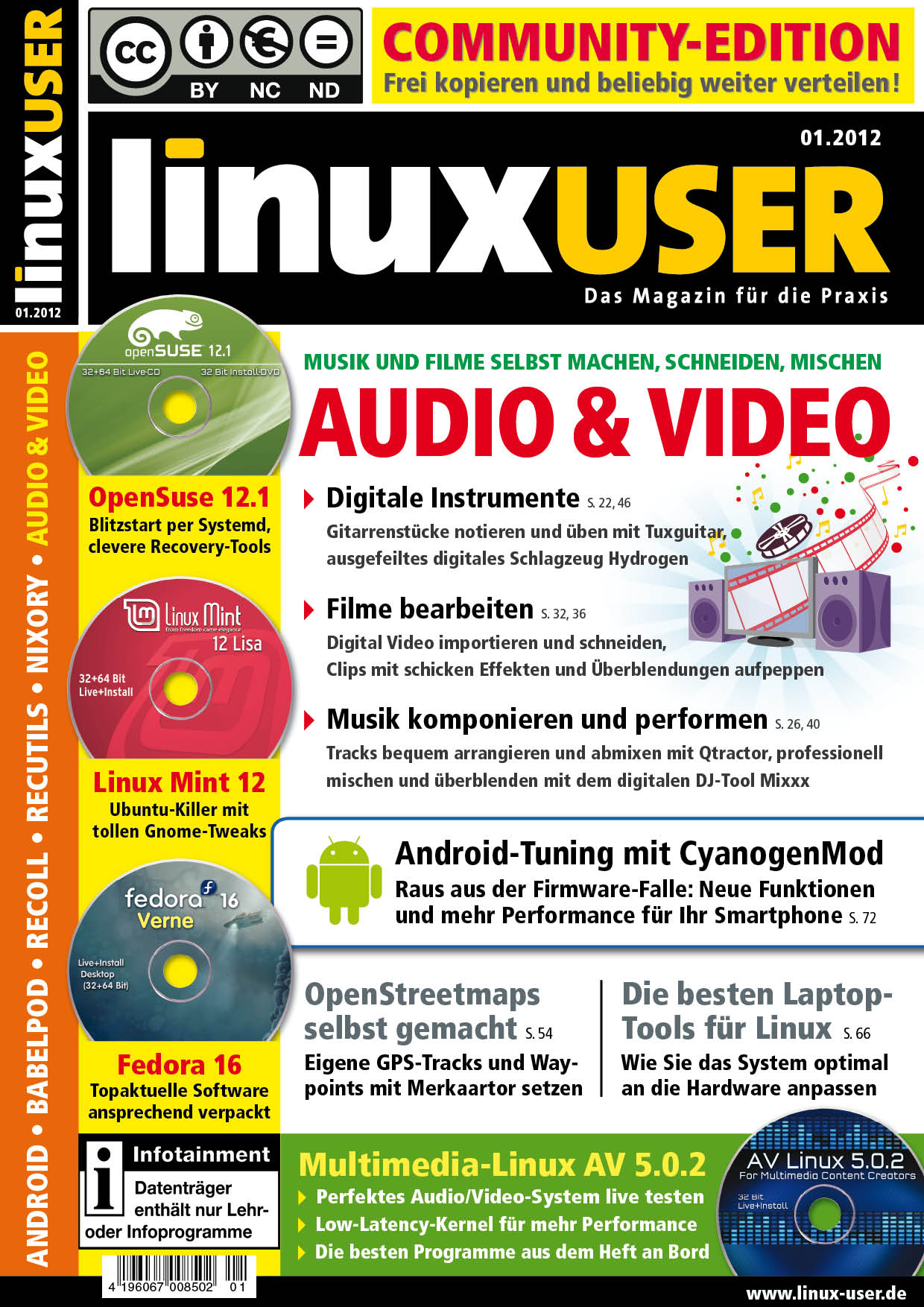Heftcover LinuxUser Community Edition 01/2012