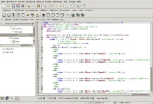 Abb. #: Bluefish ist ein leistungsfähiger HTML-Editor, der auch mit einem Gemisch aus PHP- und HTML-Code klarkommt.