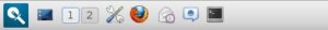 Abbildung 2: Neben einem Startmenü enthält das Panel auch einen Desktopwechsler sowie eine Schnellstartleiste.