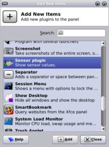 Abbildung 6: XFCE kennt auch Applets in der Panelleiste.