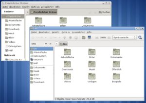 Abbildung 6: Ist ein Theme nur für Gtk 2 gedacht, sehen Gtk-3-Anwendungen wie das Nautilus-Fenster im Hintergrund recht karg aus.