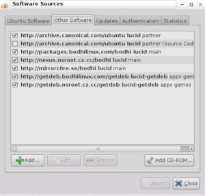Bodhi ergänzt den Umfang der Canonical-Repositories um eigene Paketquellen.