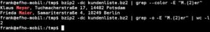 Abbildung 1: Über eine Kette von Kommandos ermitteln Sie ganz leicht die Anzahl der Fundstellen für einen String in einer komprimierten Datei.