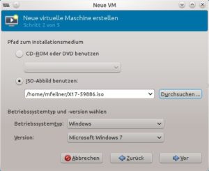 Abbildung 3: Installation von einem ISO-Image. Die hier ausgewählte Windows-7-Testversion gibt es für 30 Tage kostenlos zum Test.