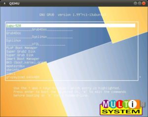 Abbildung 5: Multisystem richtet Grub mit vielen Optionen ein.
