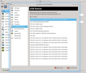 Abbildung 7: Reale USB- oder PCI-Geräte lassen sich auch in KVM-Instanzen benutzen.