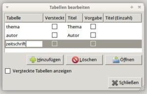 Abbildung 8: Glom erlaubt es, auf einfache Weise Tabellen anzulegen.