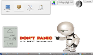 Der KDE Desktop mit einigen Miniprogrammen