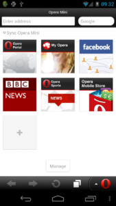 Speeddial beim Opera Mini.