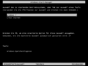 Linux im Startmenü von Windows 7