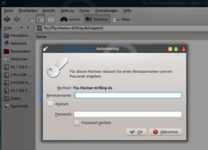 Abbildung 1: Alle modernen Dateimanager unterstützen auch das FTP-Protokoll.