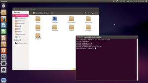 Abbildung 1: Der Desktop des Satchbooks weicht nur wenig vom Ubuntu-Standard ab. Statt Orange dominiert hier eher das Rosa.