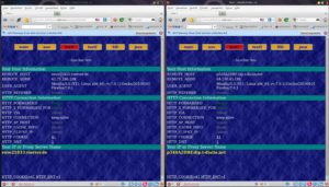 Abbildung 2: Je eine Verbindung vom lokalen Host ohne Proxy und via Sshuttle mit Proxy auf einen entfernten Server.