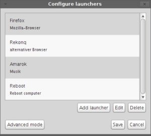 Abbildung 5: Diese Launcher stehen nach dem Erstellen auch über die App zur Verfügung.