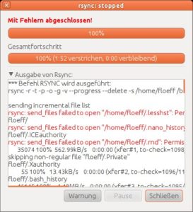 Abbildung 6: Fehler hebt die Applikation in der Ausgabe rot hervor.