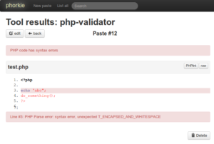 Die Pastebin Phorkie richtet sich an PHP-Anwender und bringt die Syntaxprüfung für den Code gleich mit.