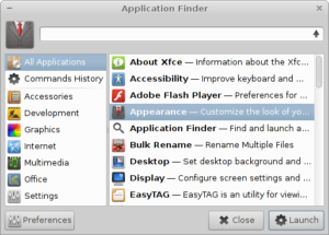 Der App-Finder in der erweiterten Ansichtsoption.